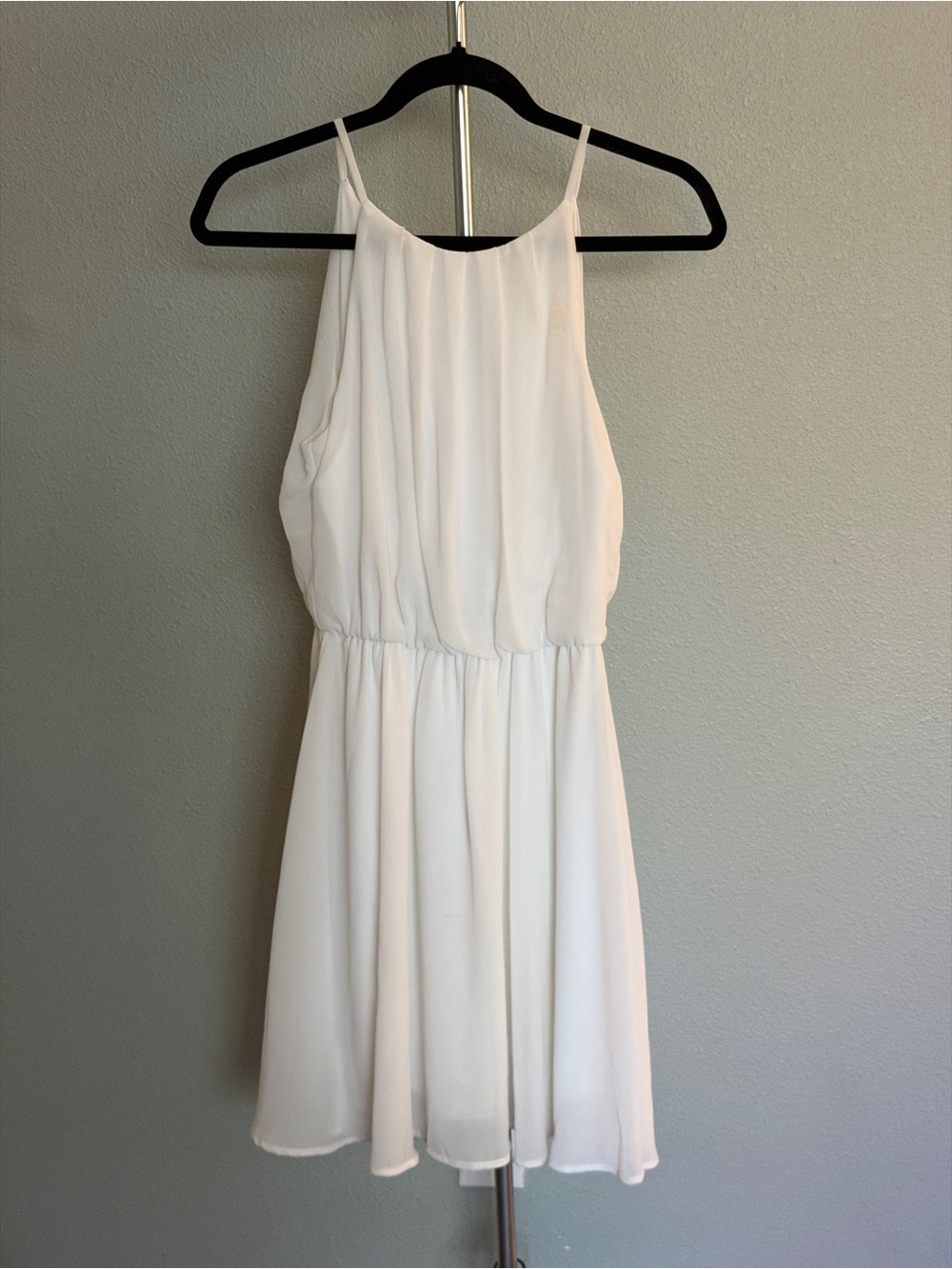 Lush White Halter Mini Dress